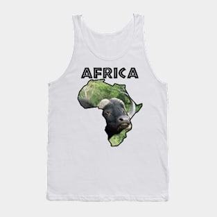 Africa Wildlife Continent Buffalo Grass Tank Top